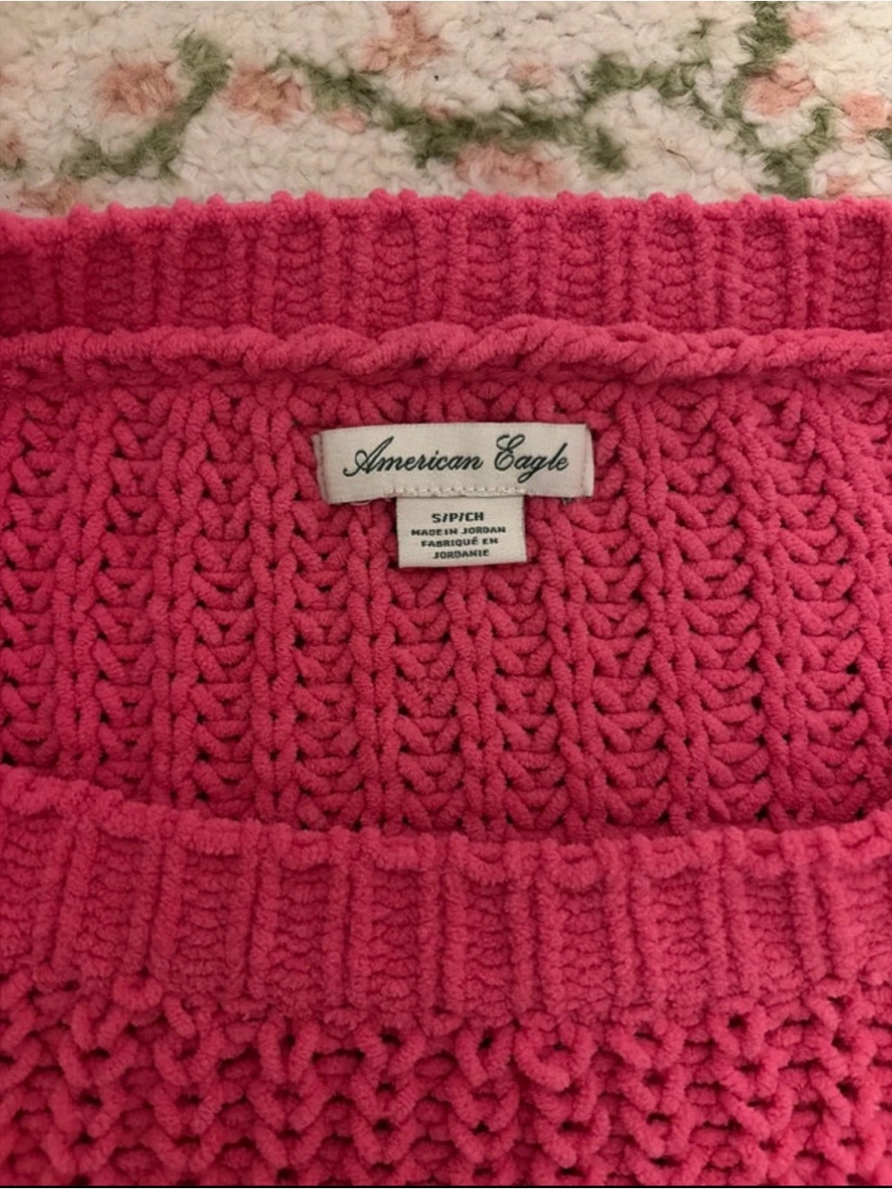 American Eagle Outfitters Hot Pink Knit Crew Neck Sweater